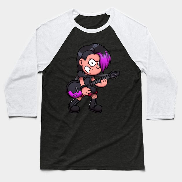 Rocker Girl Baseball T-Shirt by TheMaskedTooner